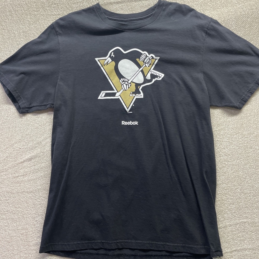 Pittsburgh Penguins Black Reebok Large Cotton T-Shirt #448